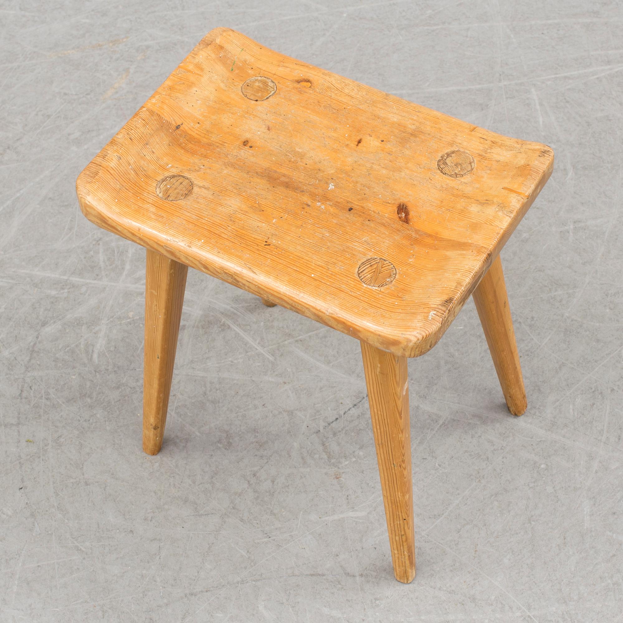 A second half of the 20th century 'Visingsö' stool by Carl Malmsten, Svensk Fur.