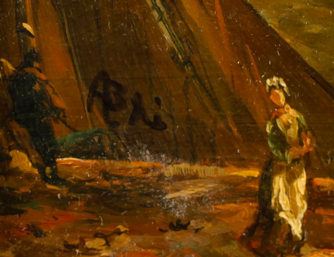 OKÄND KONSTNÄR, olja på pannå, otydligt monogramsignerad, 1900-tal.