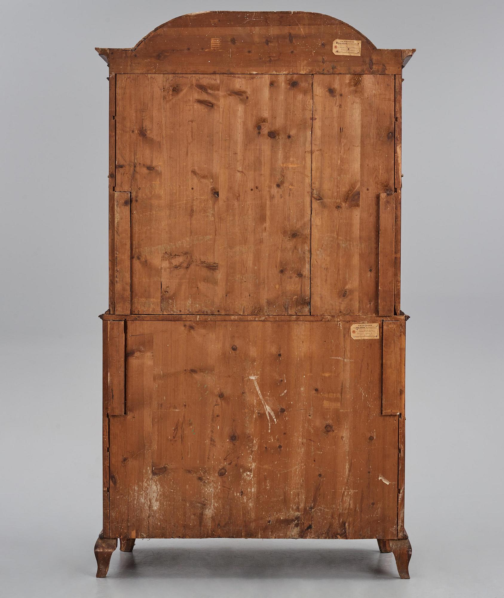 Skrivskåp, tillskrivet Nils Dahlin (mästare i Stockholm 1761-87), Rokoko.