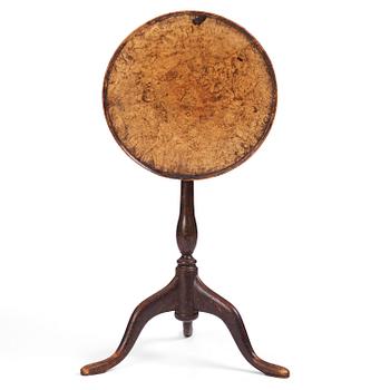 29. A burr-alder tilt-top table by J. Sjölin (master 1767-1785).