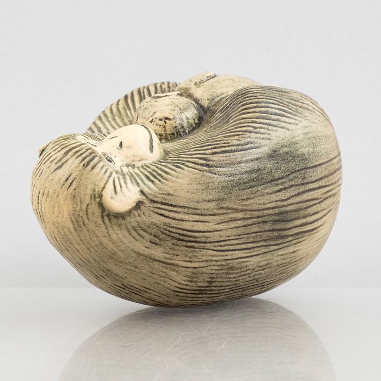 Lisa Larson, figurines, a set of four stoneware figurines including 'Lejon mini' from the series 'Afrika', Gustavsberg.