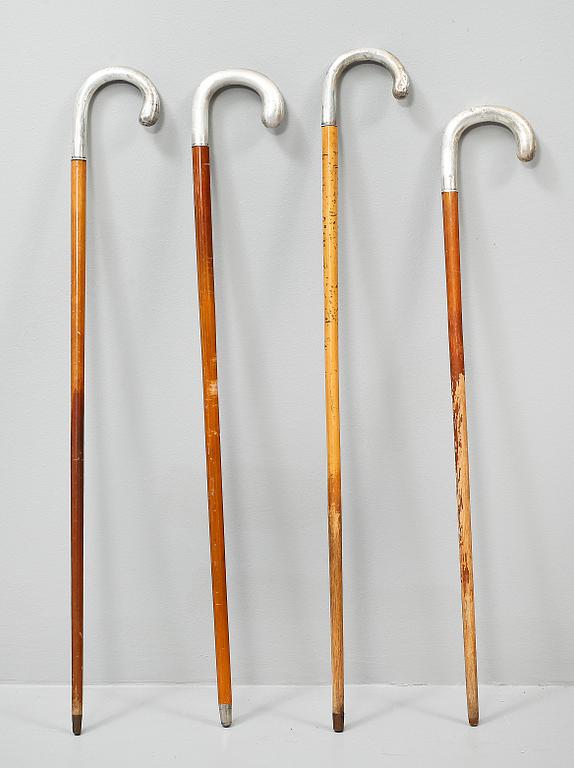 PARTI KÄPPAR, 4 st, silver och trä, 1900-tal.