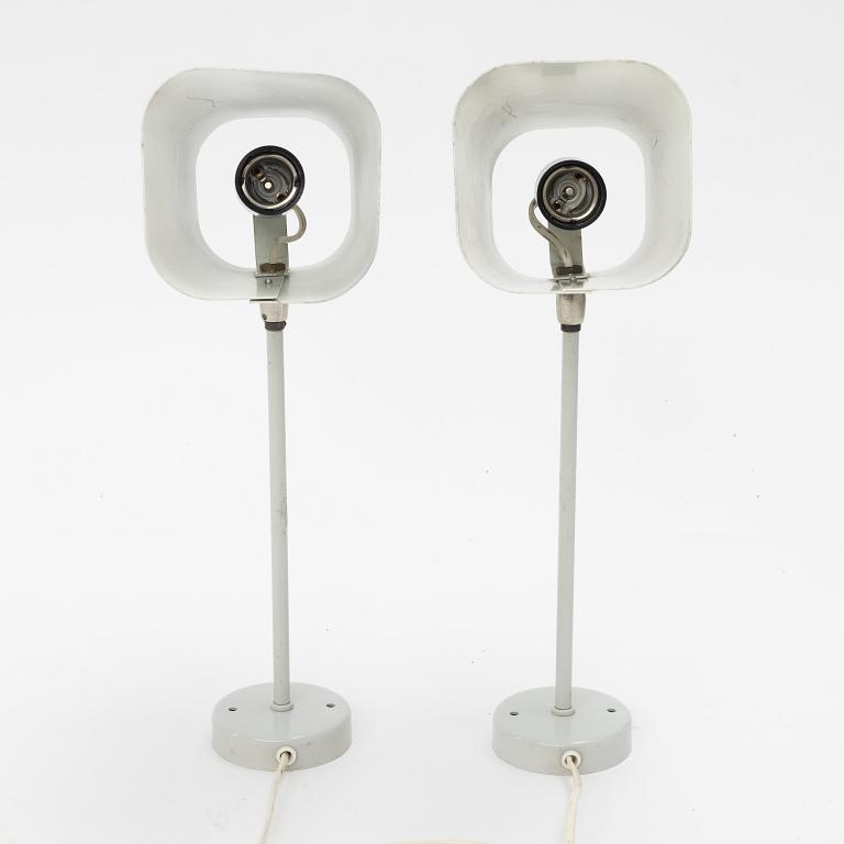 Uno Westerberg, a pair of wall lamps model "8889", Arvid Böhlmarks Lampfabrik, Stockholm, 1960s.
