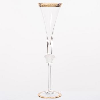 Versace, seven 'Medusa' champagne flutes, Rosenthal, Germany.