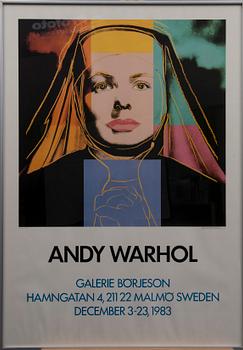 ANDY WARHOL, efter, affisch, Galerie Börjeson, 1983.
