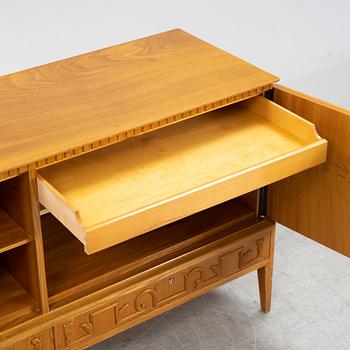 A Swedish Modern elmwood veneered sideboard, 1940's.