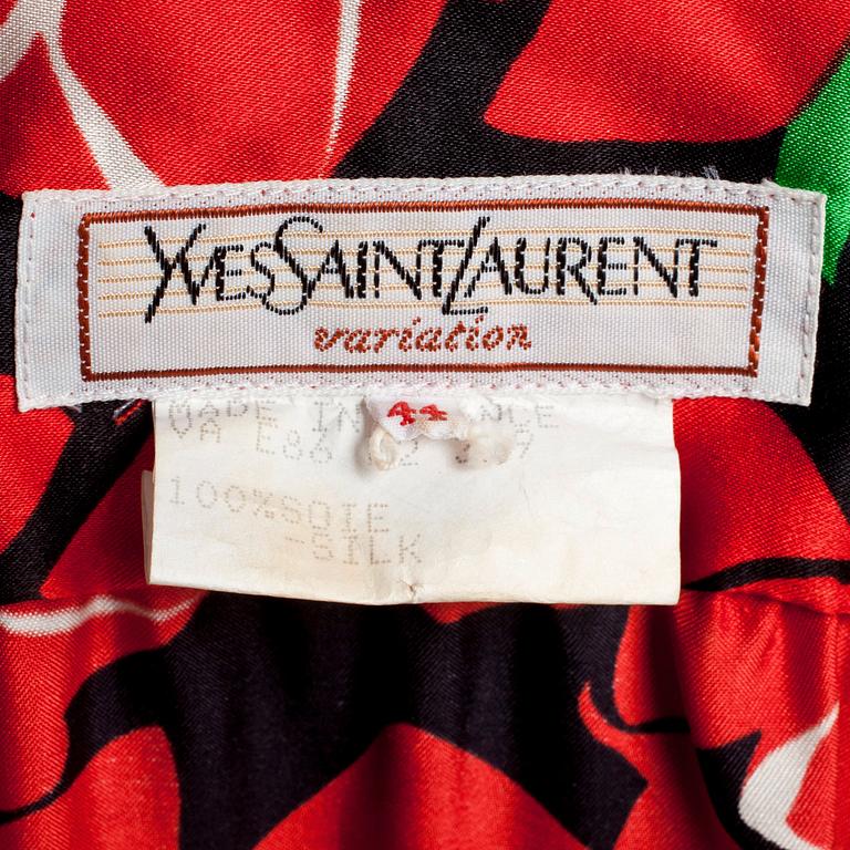 YVES SAINT LAURENT, a silk printed dress.