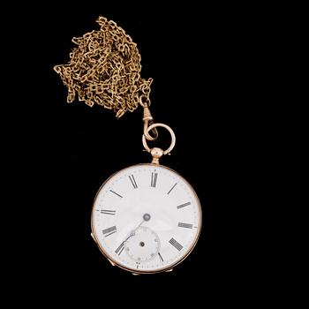 DAMFICKUR, guld 14K, sent 1800-tal. Tot ca 50 gram.