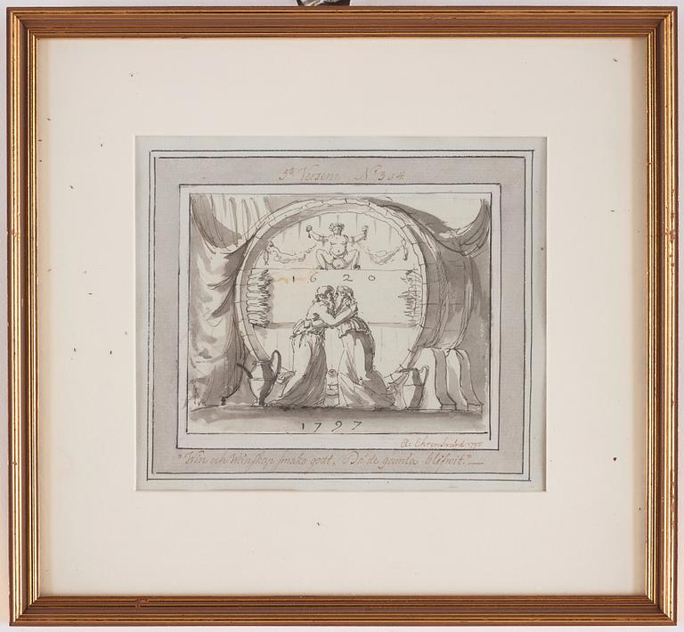 Carl August Ehrensvärd, "Goda gosse, glaset töm". Illustrations for drinking songs, 24.