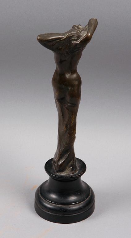 OKÄND KONSTNÄR, skulptur, brons. Monogramsign. Jugend, 1900-talets början.