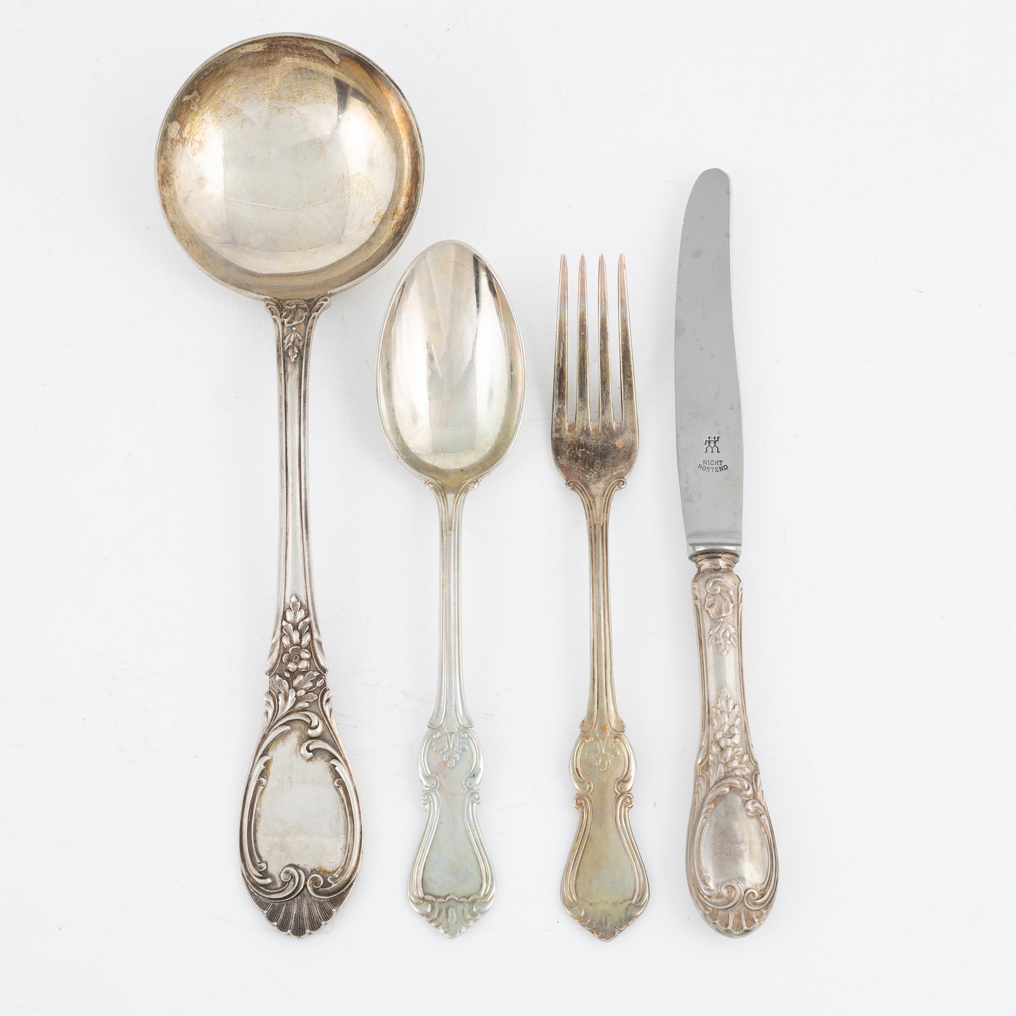 36 pieces of silver cutlery, Vienna, Austria, early 20th Century and GAB MEMA, Eskilstuna, 2007-08.