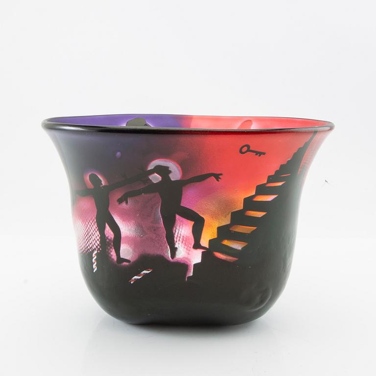 Bertil Vallien, bowl signed unique, Kosta Boda,