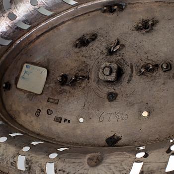 WILHELM SMEDBERG, Karlstad 1788. Skrivbordslampa för två ljus, gustaviansk.