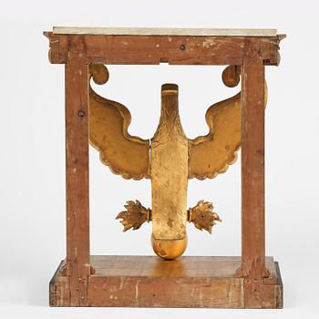 A Swedish Empire giltwood console table, early 19th century.