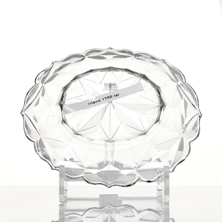 Skål med lock och fat, glas. Anglo-irisk, 1800.