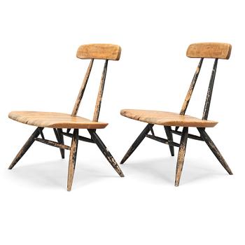 ILMARI TAPIOVAARA, fåtöljer ett par, "Pirkka lounge chair", Laukaan Puu 1960-tal.