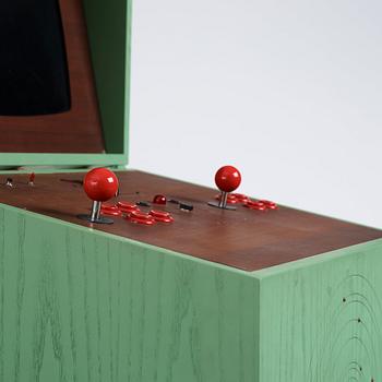 Love Hultén, an arcade video game console, "Pixelkabinett 42", the first pre edition of the ed. 50, executed in his own studio 2015.