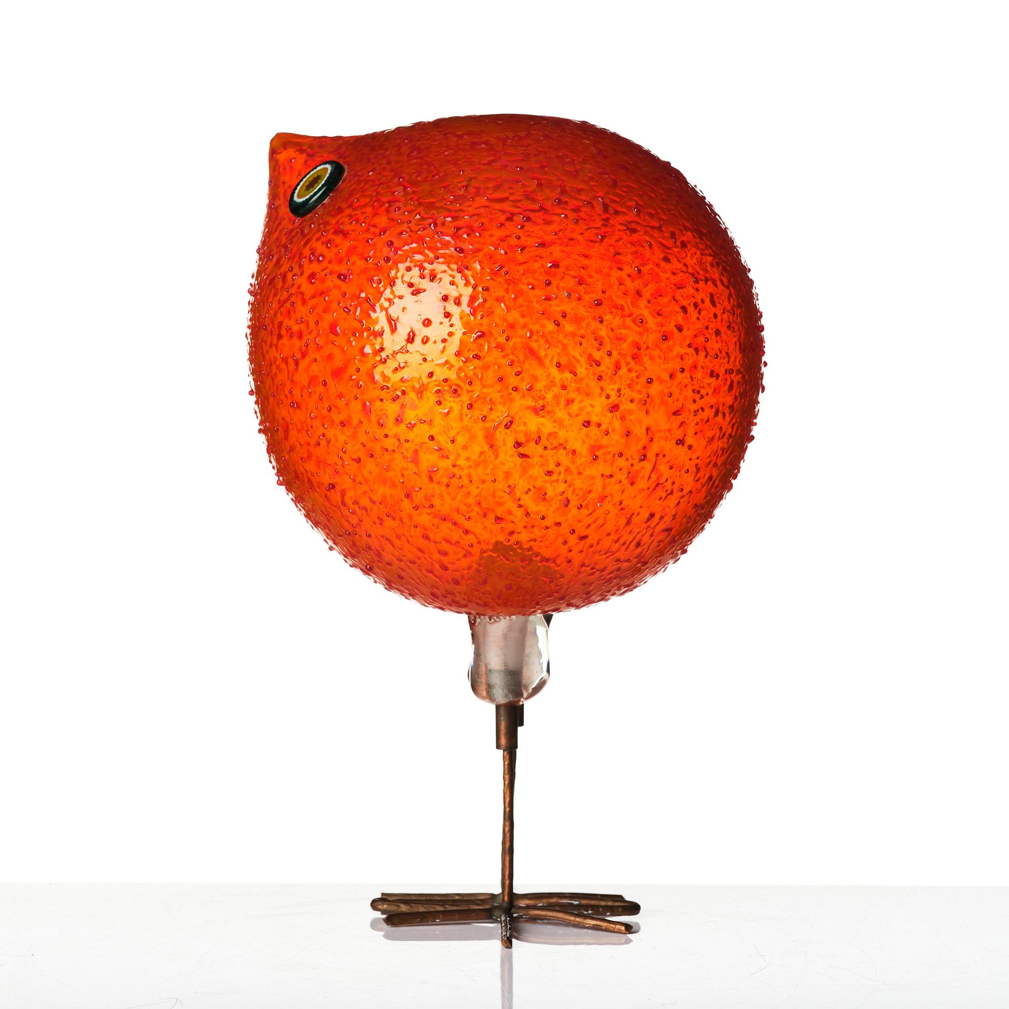 Alessandro Pianon, skulptur, "Pulcino", fågel, glas, Vetreria Vistosi, Italien, 1960-tal.