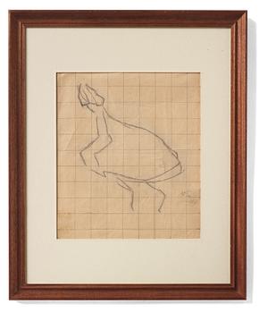 Helene Schjerfbeck, Study of a girl in a long skirt.