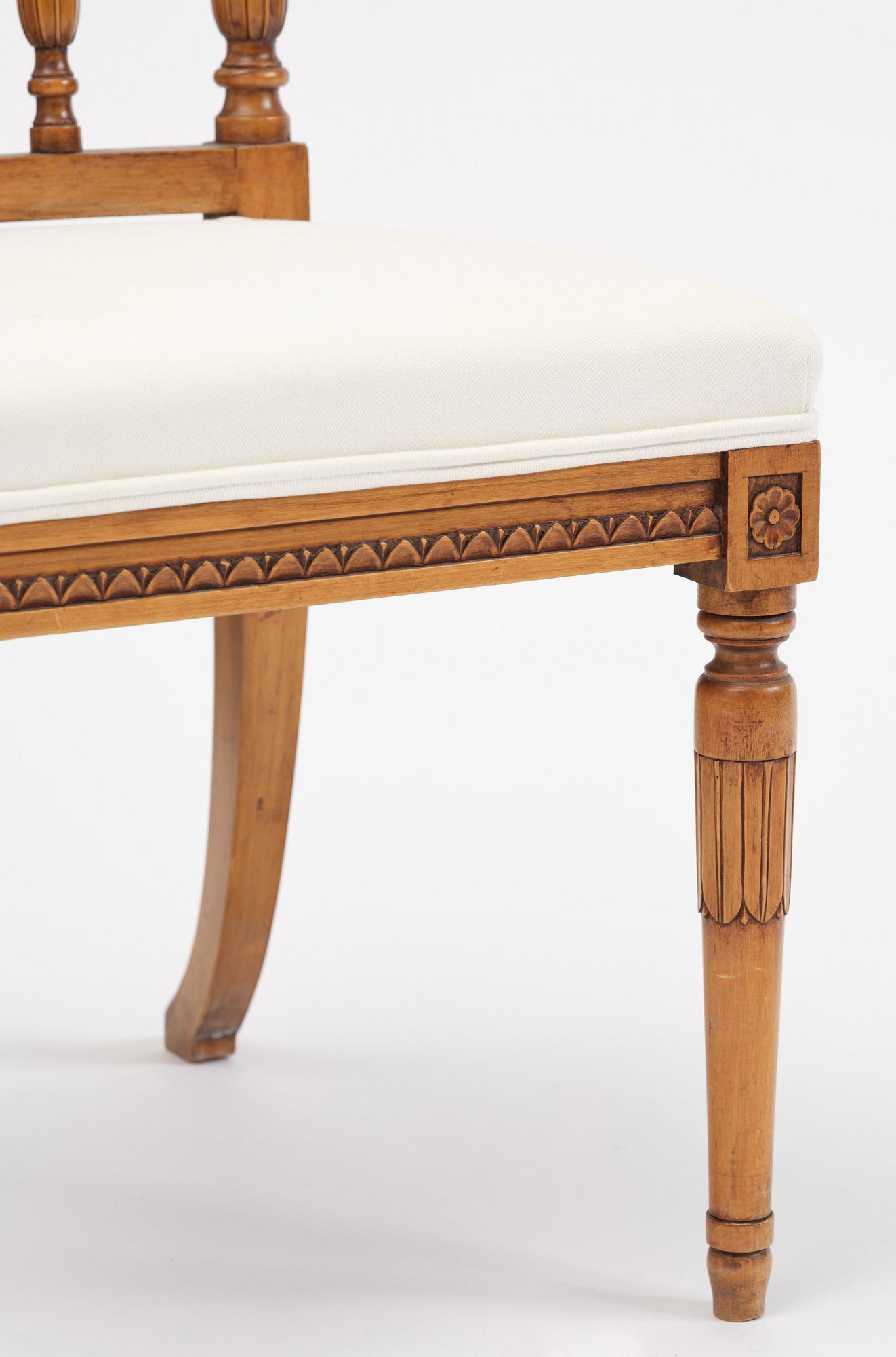 A pair of Late Gustavian style chairs, first half of the 20th century.