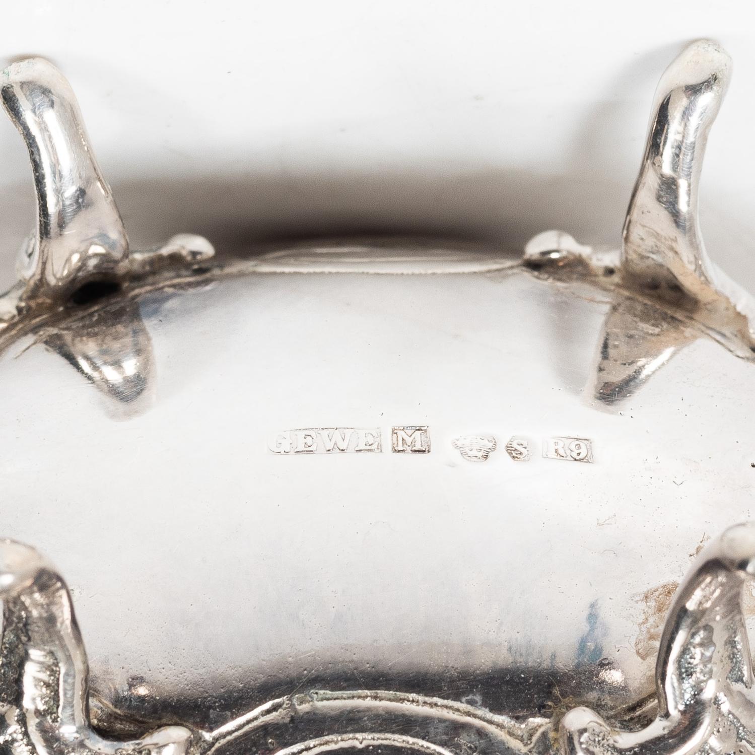 Vas samt två skålar, silver, bl a Gewe, Malmö 1967.