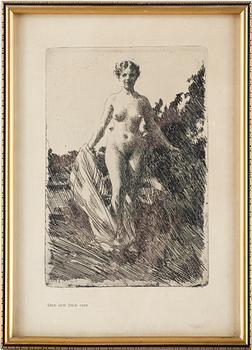 ANDERS ZORN, efter, etsning. Tryckt för årsboken "Ord och Bild" 1910.