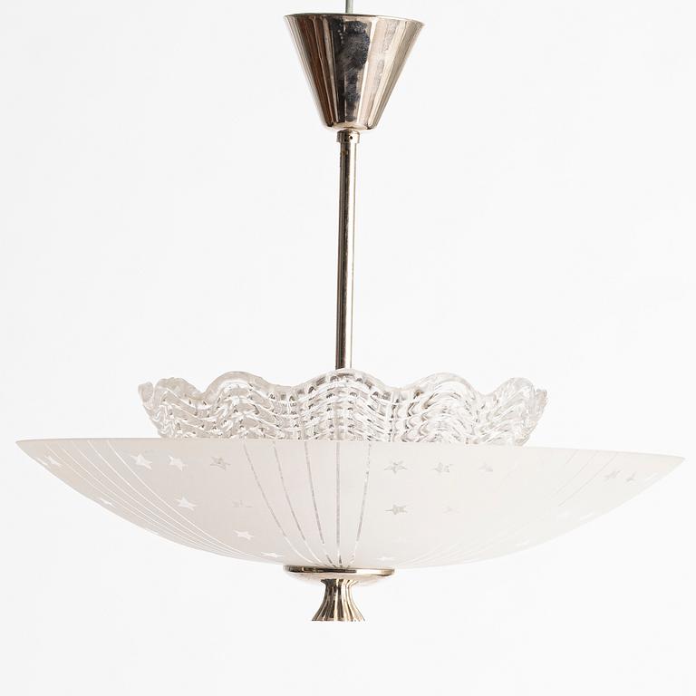 A ceiling lamp, Orrefors, 1950s.