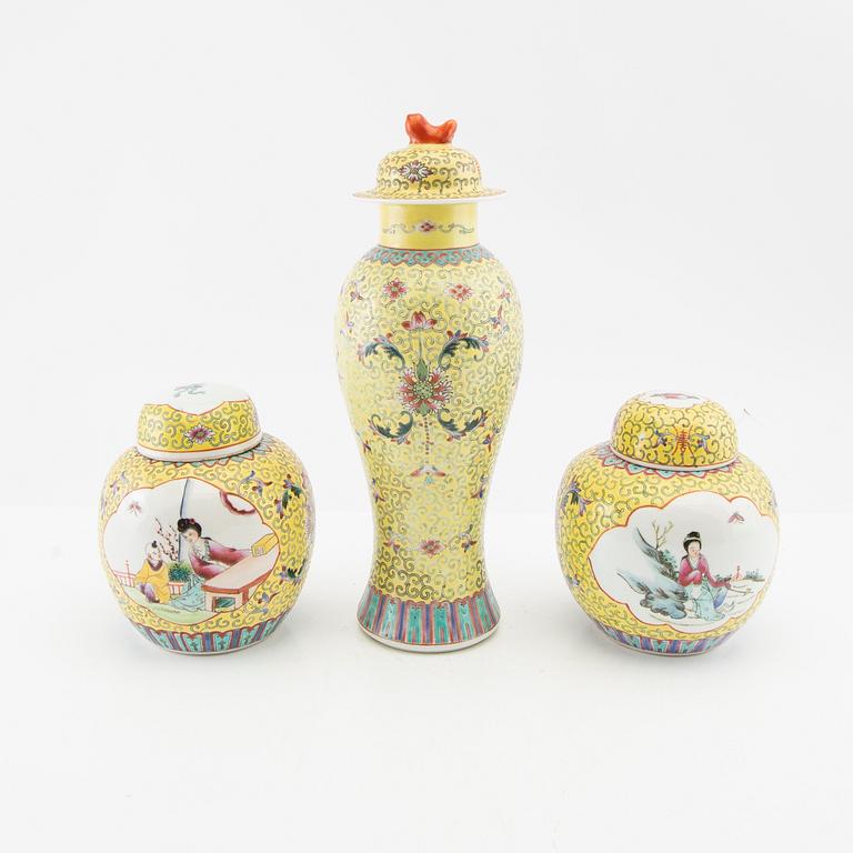 Vases, 5 pieces, China, late 20th century, porcelain.