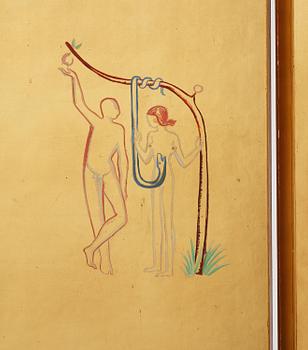Einar Luterkort, a unique Swedish Grace folding screen, 1930s.