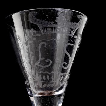 Spetsglas, tre stycken, 17/1800-tal.