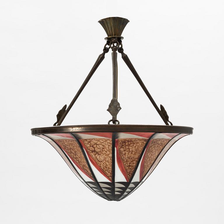 Taklampa, glas, 1900-talets första hälft.