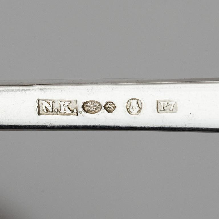 A Swedish 156 piece silver table-cutlery with wood box, mark of company Nordiska Kompaniet, Stockholm 1917.