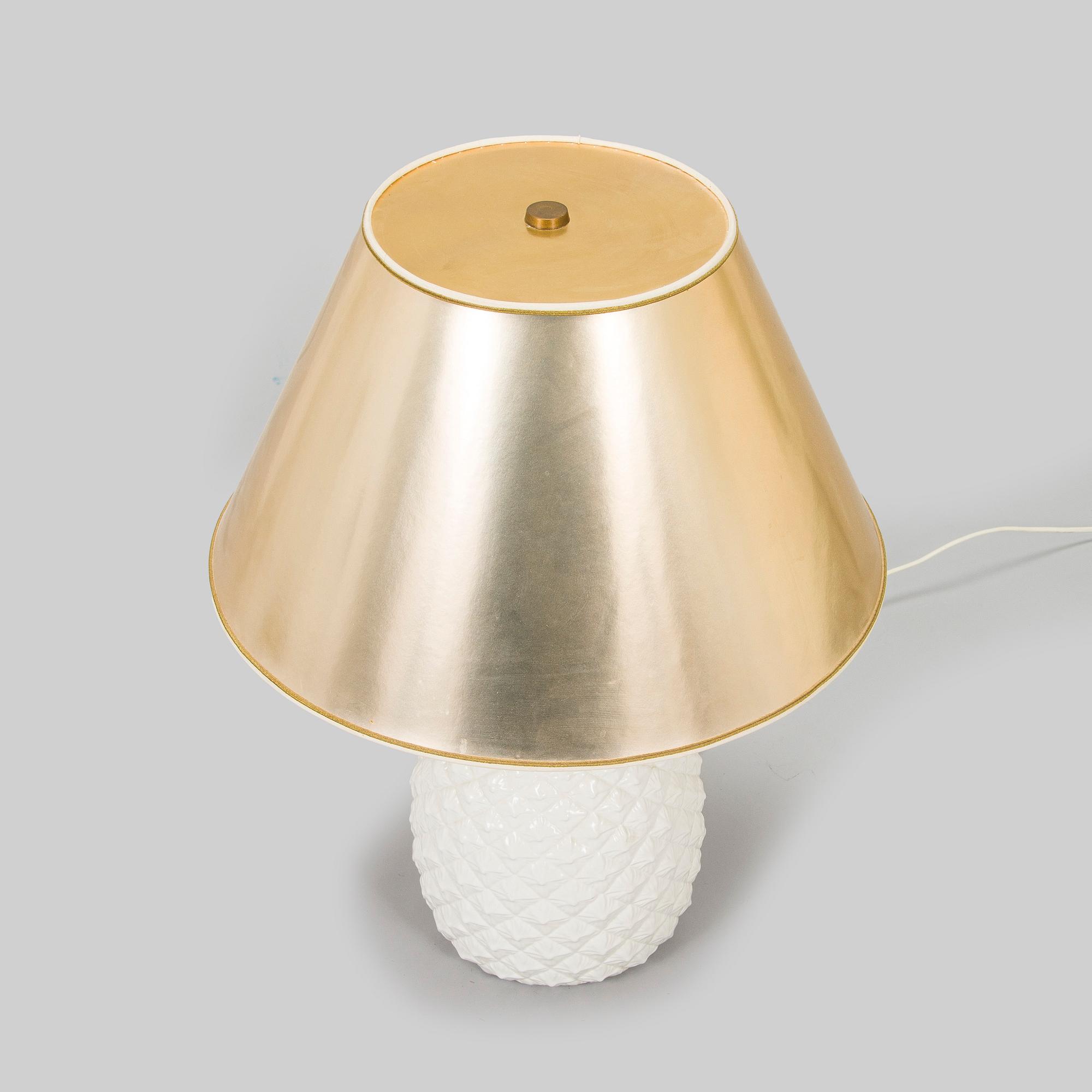 A stone ware table lamp , late 20th century.