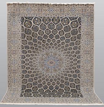A part silk Nain carpet, so called 6 LAA, ca 306 x 215 cm.
