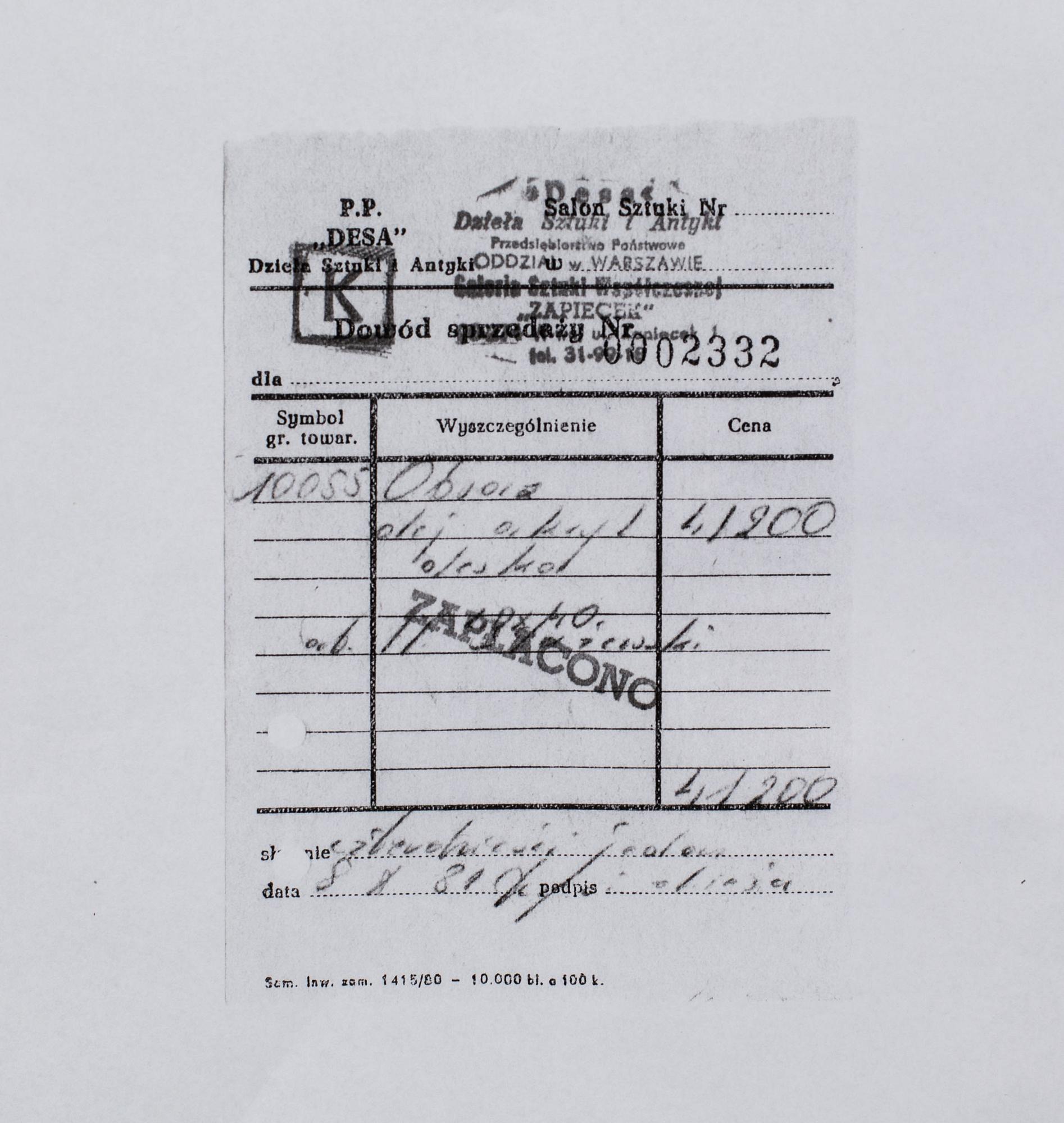 HENRYK STAZEWSKI, akryl på pannå, a tergo signerad o daterad 1981.