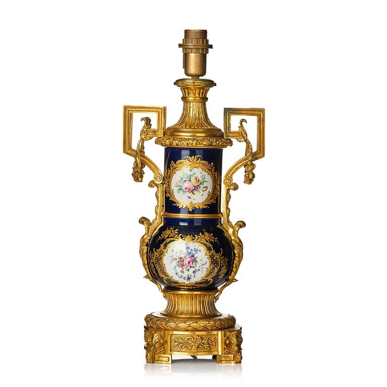 A 'Sèvres' gilt bronze table lamp, France, circa 1900.