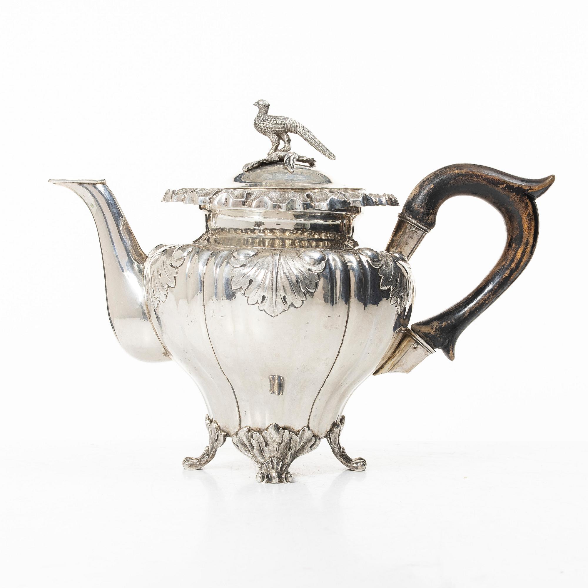 CF Hultbom, coffee pot, silver, Stockholm 1842.