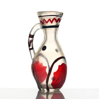 A glass pitcher/vase probably by Ermanno Nason for I.V.R Mazzega, Italy 1950's.