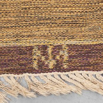 MATTO, flat weave, ca 303 x 179,5 cm, signed, Finland.