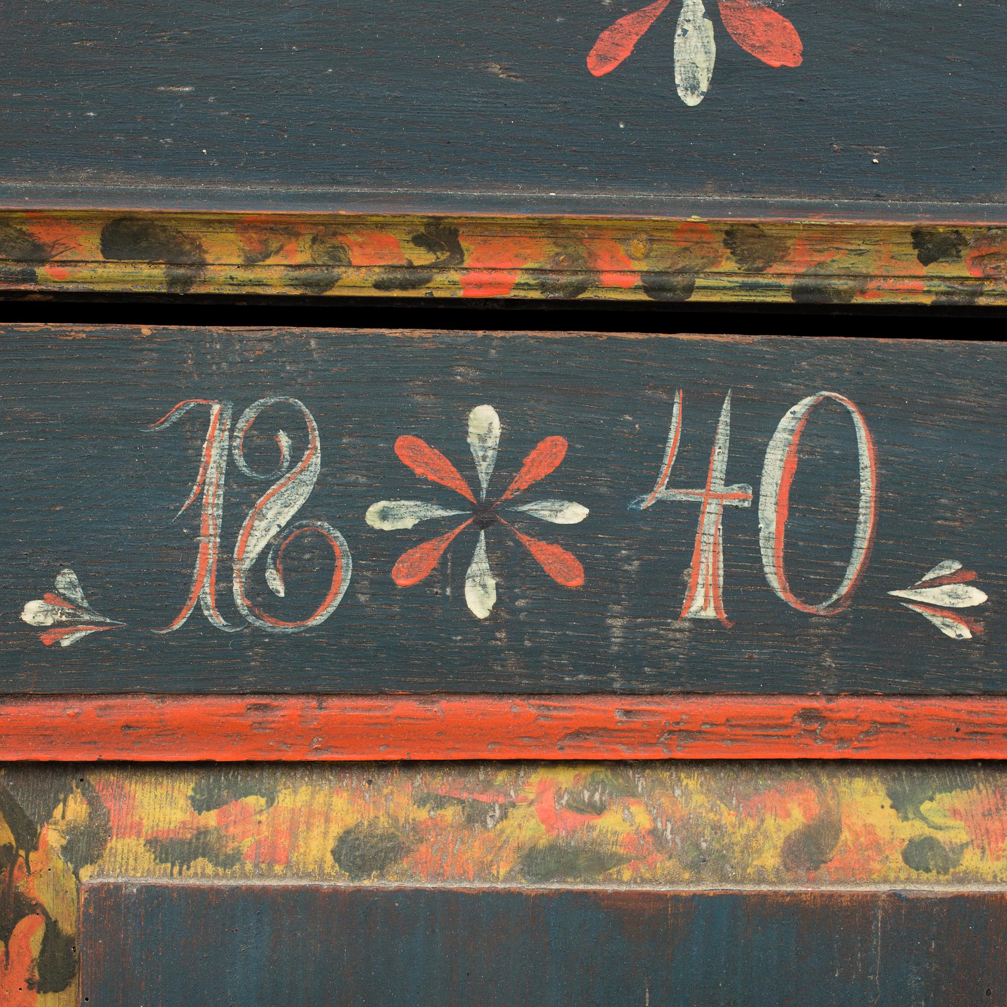 SKÅP, allmoge, sannolikt Skåne, 1800-talets första hälft. Daterat 1840.