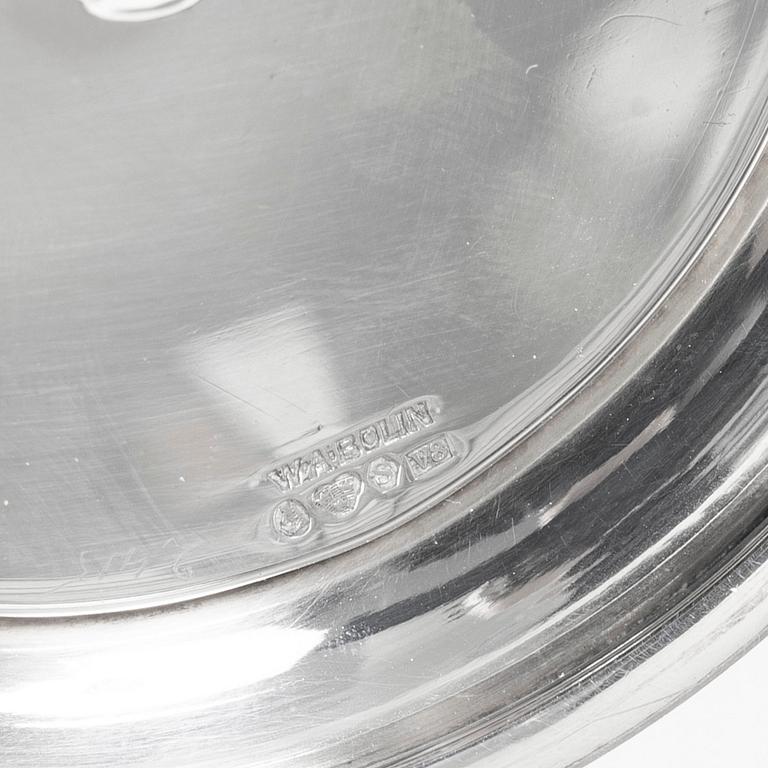 W.A. Bolin, ljusstakar, ett par, silver, Stockholm, 1947.