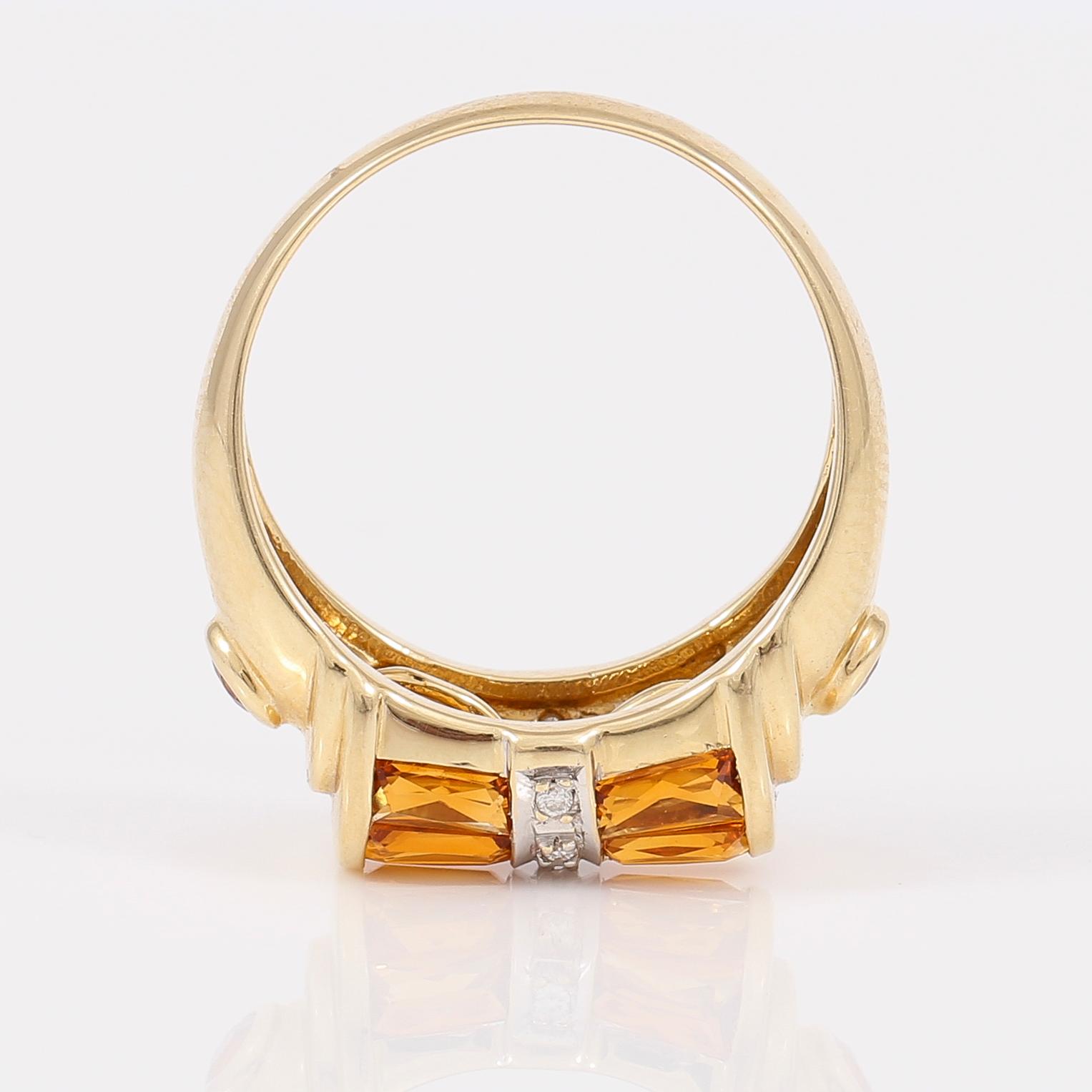 RING, gula citriner samt mindre diamanter.