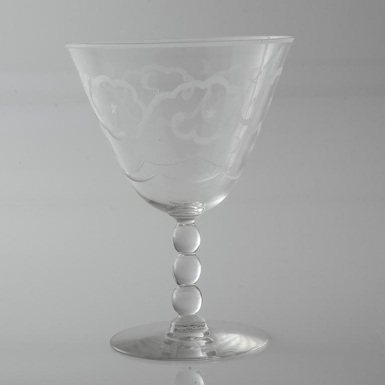 a glass set of table ware of 25 pcs by Johansfors, 20th century.