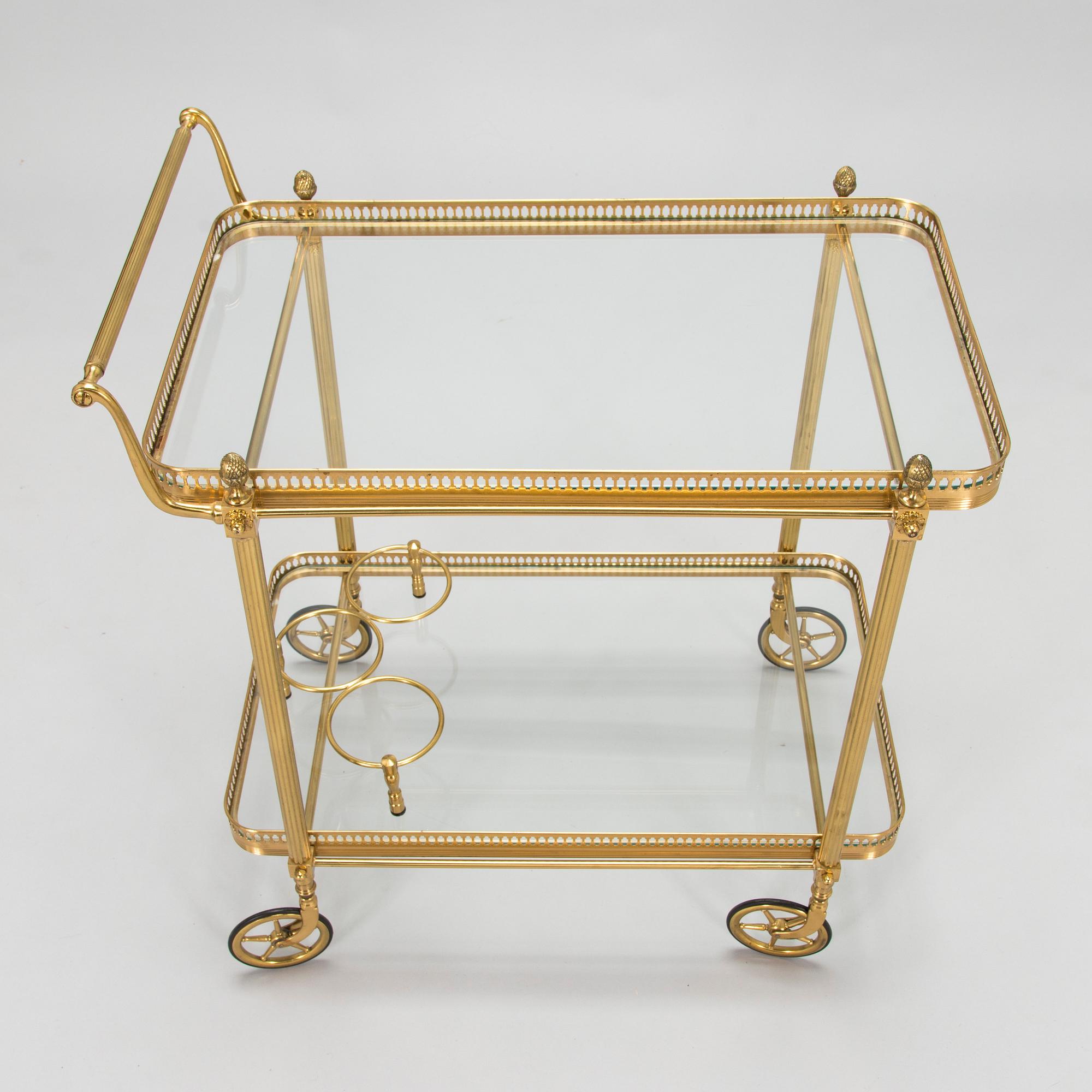 A brass bar trolley from the last quarter of the 20th century.