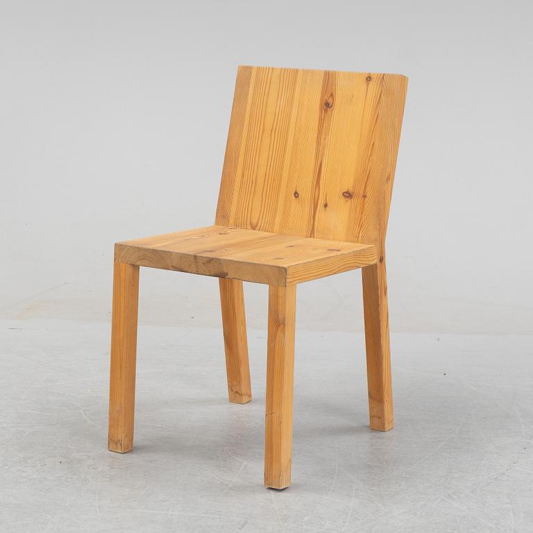 Claesson Koivisto Rune, a prototype pinewood chair ”Nybodahöjden”, unique, Designtorget, 1998.