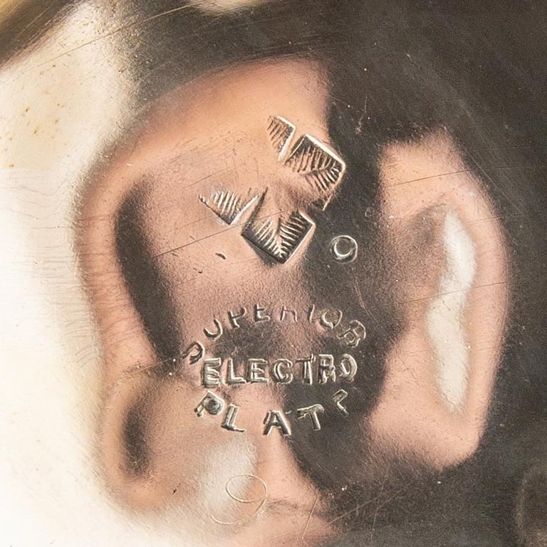 Coffee pots 2 pcs around 1900 silver-plated.