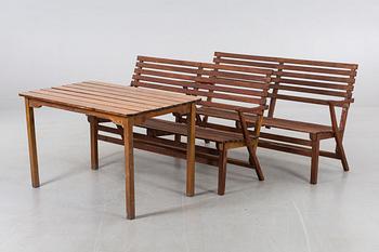 CARL MALMSTEN, trädgårdsmöbel "Bergshamra", 3 dlr, 1900-talets andra hälft.
