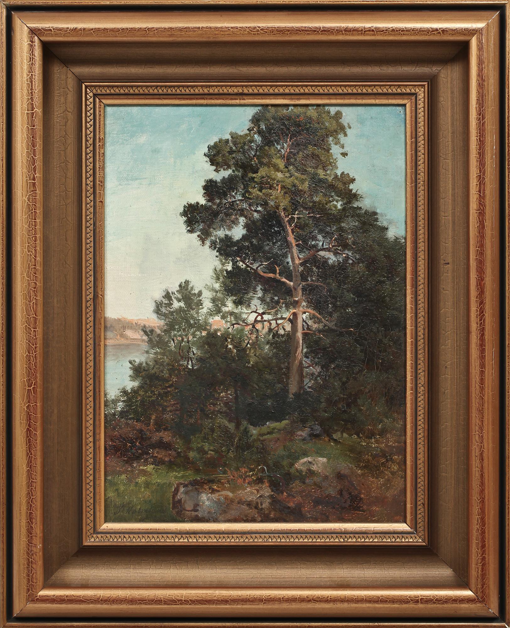 JOSEFINA HOLMLUND, olja på pannå, sign.