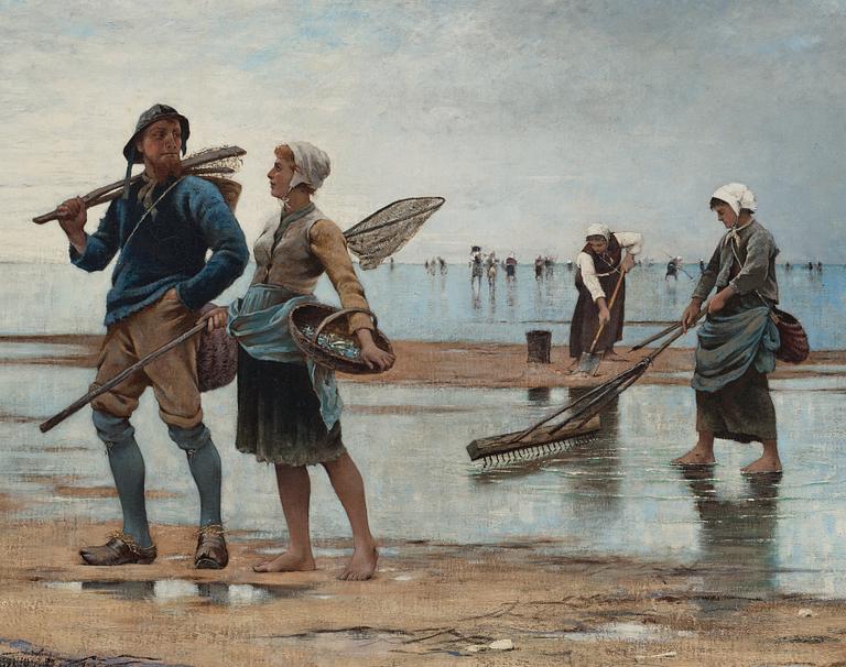 August Hagborg, French beach scene.