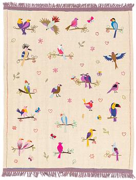 A hand-embroidered Kelim carpet, c. 227 x 178 cm.
